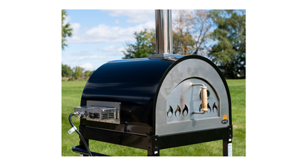 Hybrid 26" Wood/Gas-Fired Oven/Pizza Oven - Black, Includes Gas Attachment
