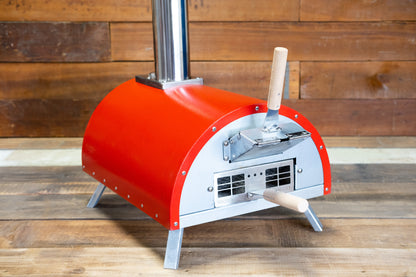 Le Peppe Portable Eco Wood-Fired Oven w/Deluxe Peel - Red